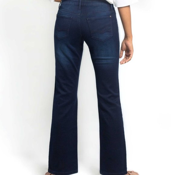 Women’s Bootcut Fit Stretch Dark Blue Denim Pant - Picture 4 of 5
